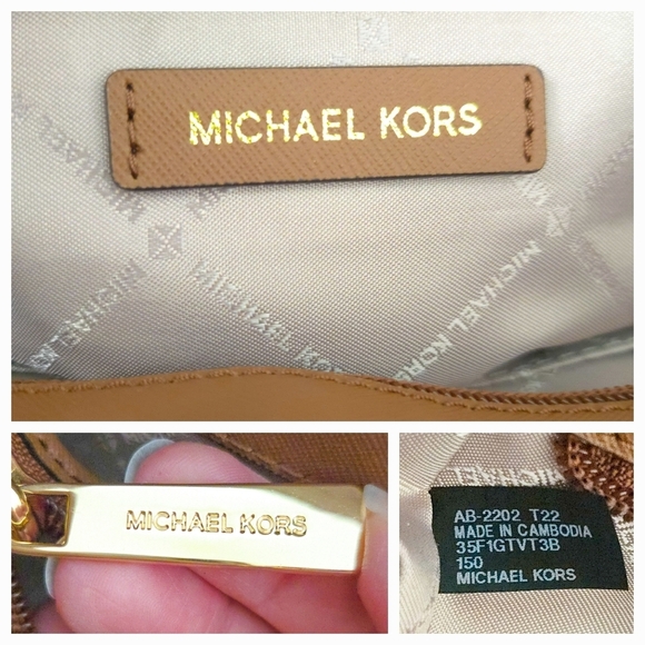 Michael Kors Cream White Brown Saffiano Leather Jet Set Chain Tote Handbag w COA - Picture 11 of 11